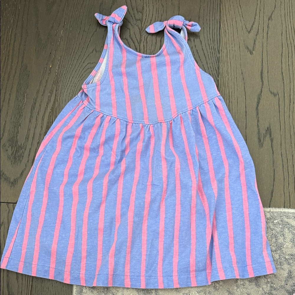 Zara Pink and Blue Striped Kids Dress